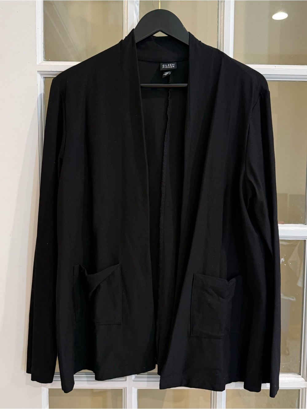 Eileen Fisher Jacket Viscose/Nylon/Spandex Black Size Medium
